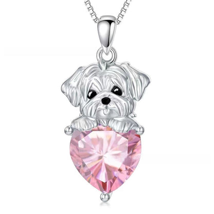 For Dog Animal Necklace Featuring 925 Sterling Silver Material