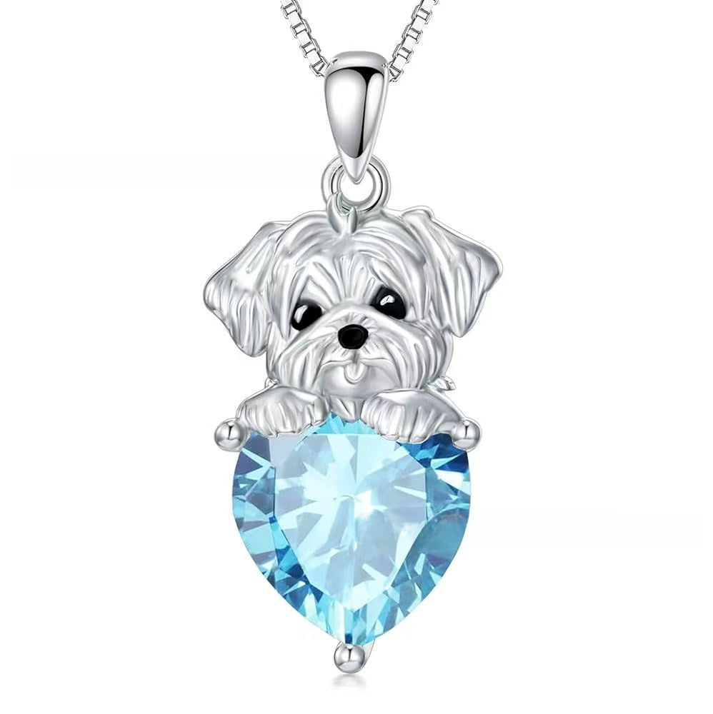 For Dog Animal Necklace Featuring 925 Sterling Silver Material