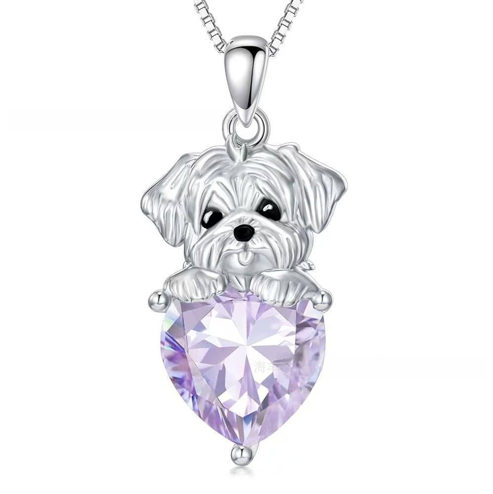 For Dog Animal Necklace Featuring 925 Sterling Silver Material