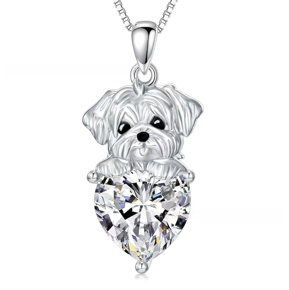 For Dog Animal Necklace Featuring 925 Sterling Silver Material