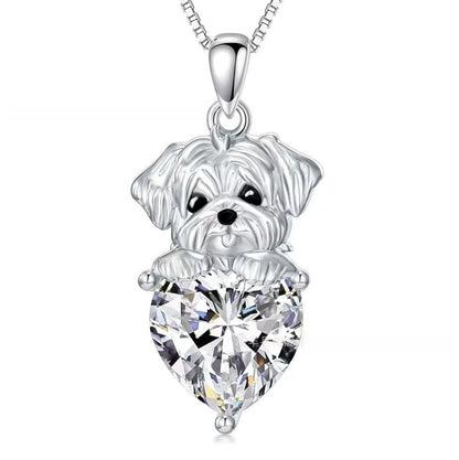 For Dog Animal Necklace Featuring 925 Sterling Silver Material