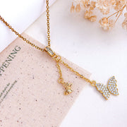 XL2943 Double Butterfly Necklace Gold