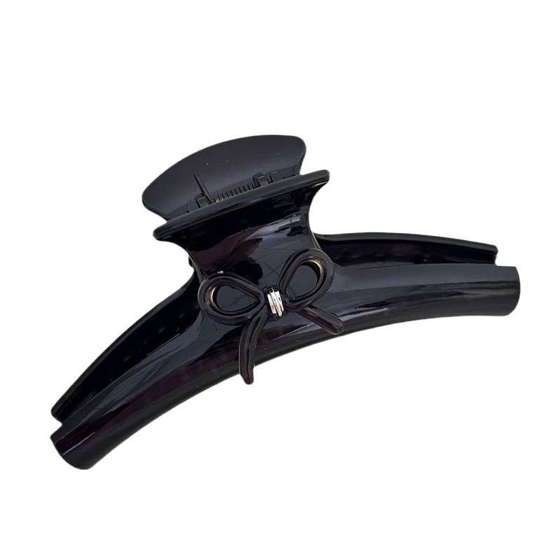 French Style Acrylic Bow Tie Hair Claws For Women In Black, Perfect Hairpin Accessory For Summer