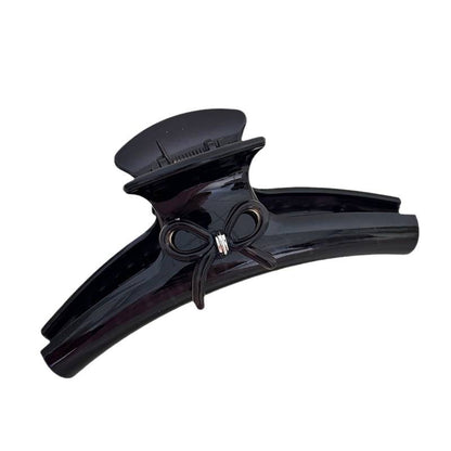 French Style Acrylic Bow Tie Hair Claws For Women In Black, Perfect Hairpin Accessory For Summer