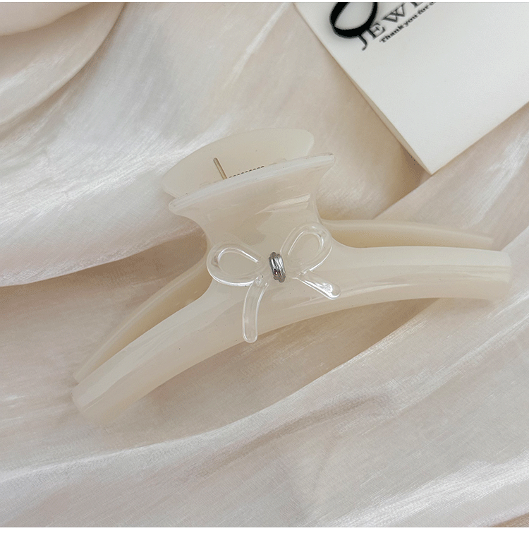 French Style Acrylic Bow Tie Hair Claws For Women In Black, Perfect Hairpin Accessory For Summer