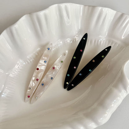 Sweet Geometric Hairpin For Women With Rhinestones, Available In Colour, Perfect For Spring