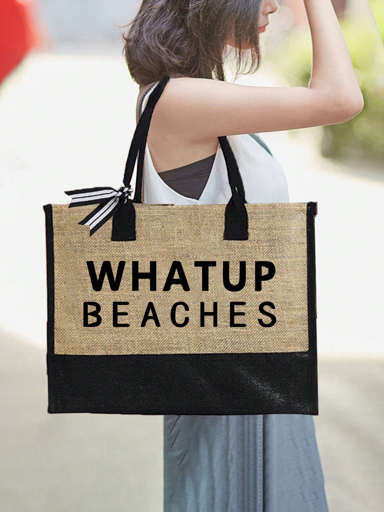 Unisex Polyester Beach Bag In Square Shape For All Seasons, Stylish And Durable