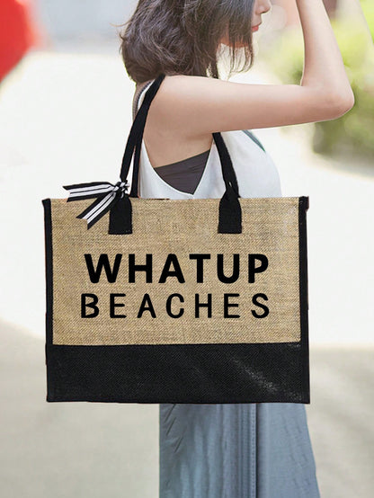 Unisex Polyester Beach Bag In Square Shape For All Seasons, Stylish And Durable