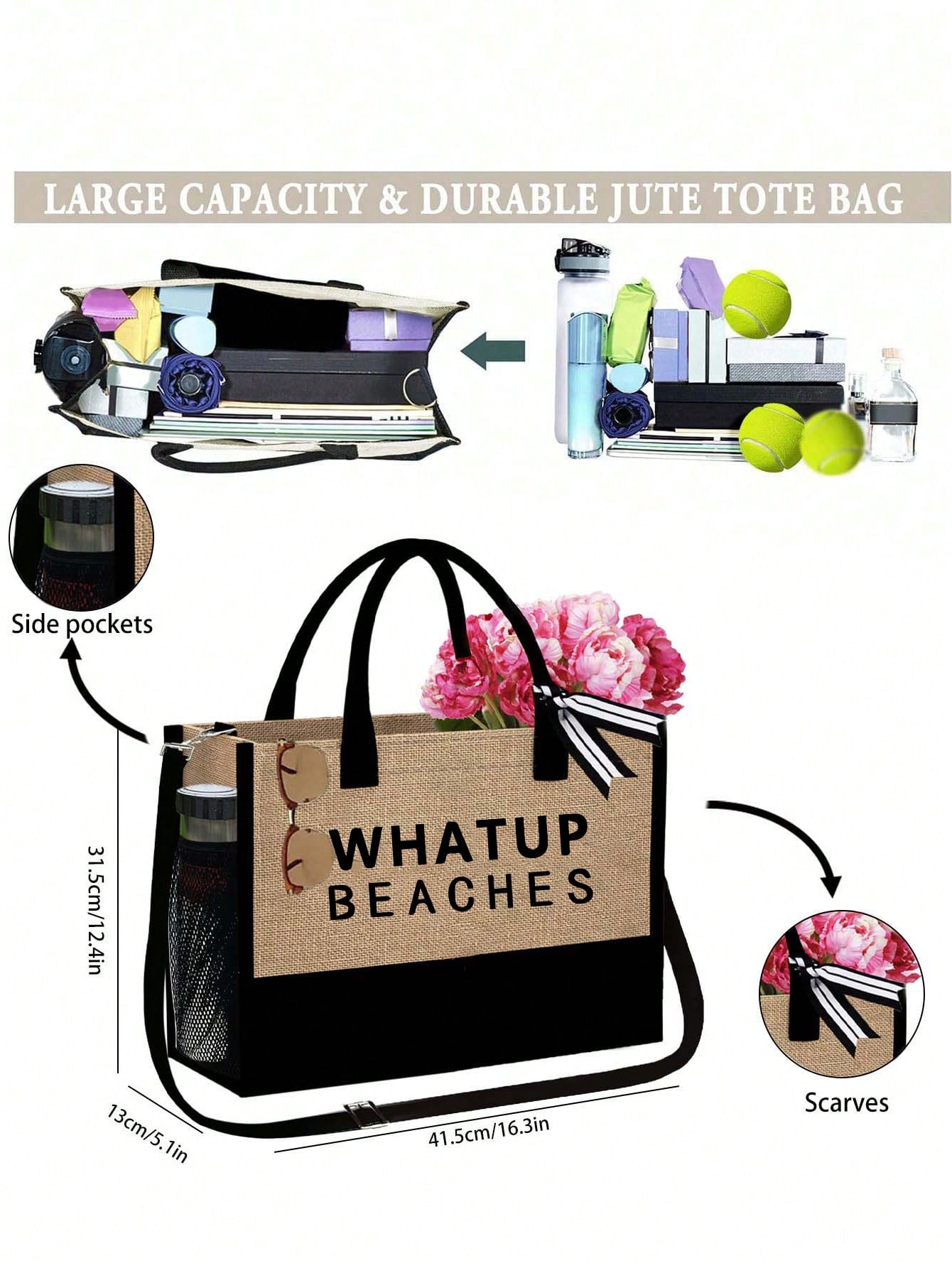 Unisex Polyester Beach Bag In Square Shape For All Seasons, Stylish And Durable