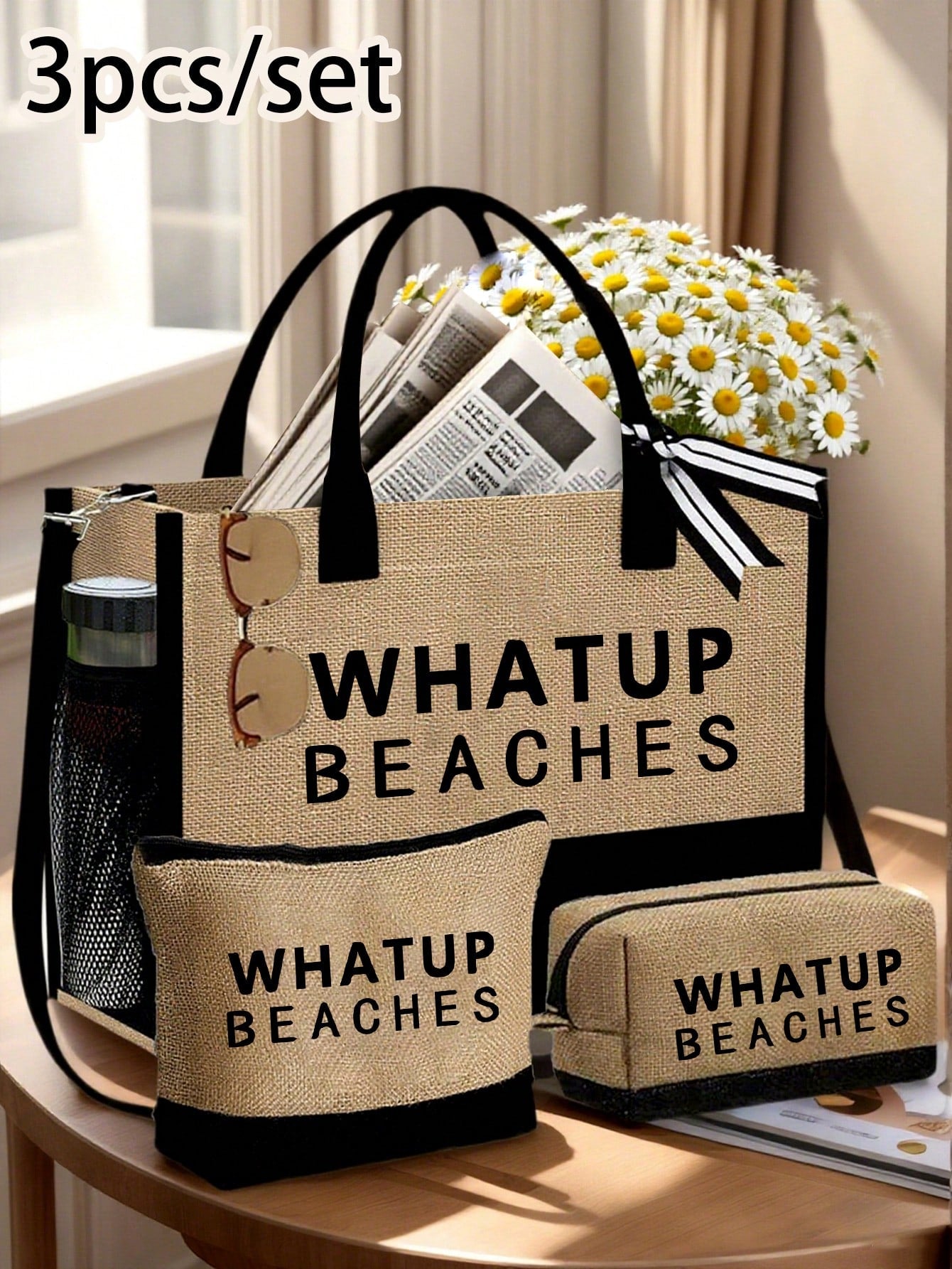 Unisex Polyester Beach Bag In Square Shape For All Seasons, Stylish And Durable