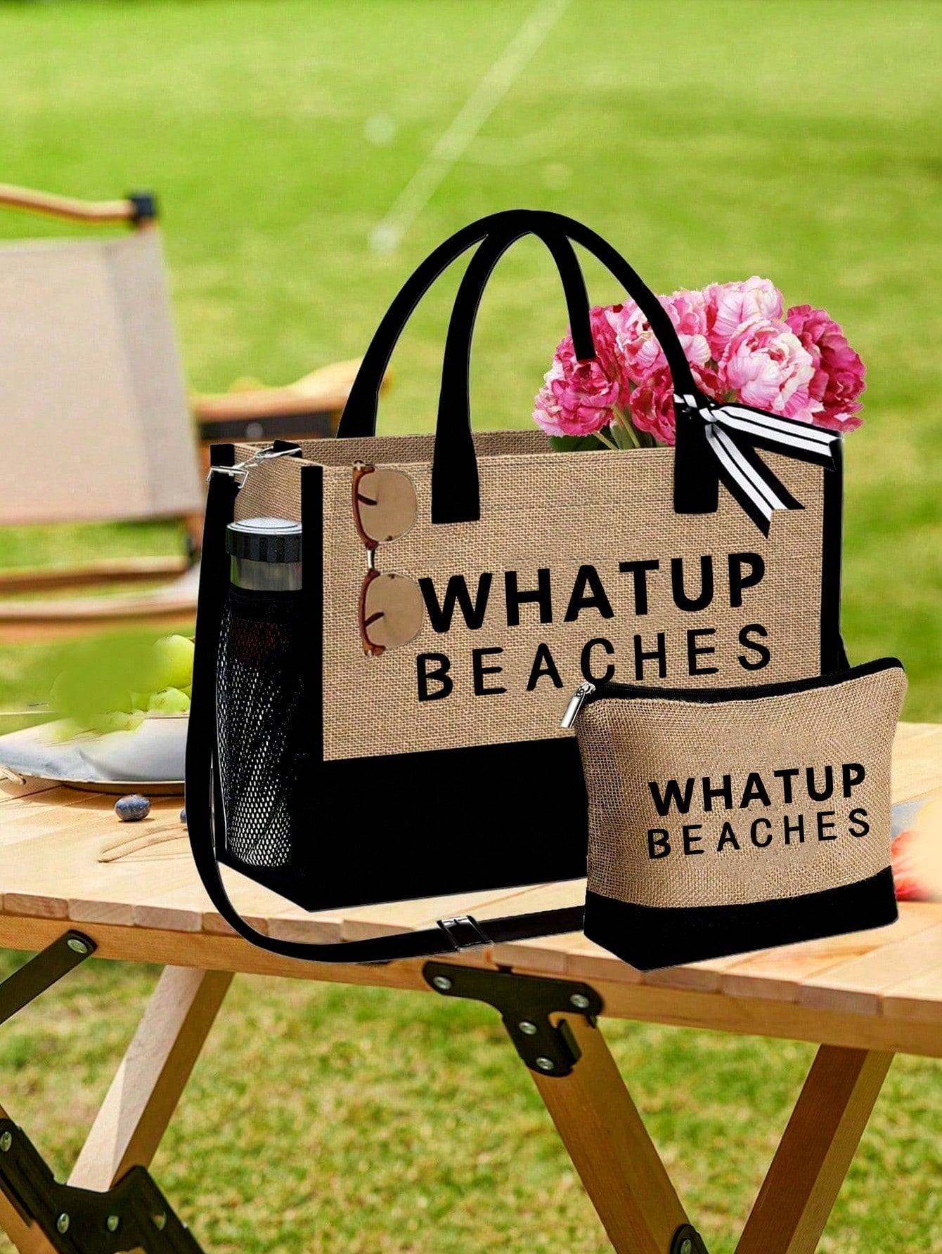 Unisex Polyester Beach Bag In Square Shape For All Seasons, Stylish And Durable
