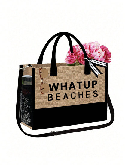 Unisex Polyester Beach Bag In Square Shape For All Seasons, Stylish And Durable