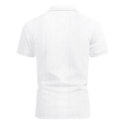 Solid Color Men's Polo Shirt With Short Sleeve, Lapel Collar, Regular Fit, And Polyester Fabric