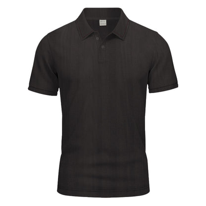 Solid Color Men's Polo Shirt With Short Sleeve, Lapel Collar, Regular Fit, And Polyester Fabric