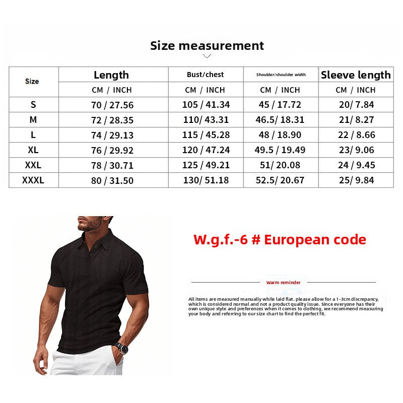 Solid Color Men's Polo Shirt With Short Sleeve, Lapel Collar, Regular Fit, And Polyester Fabric
