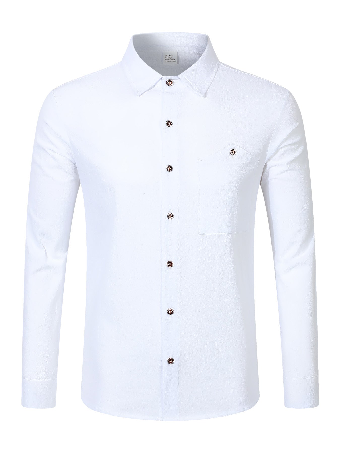 Solid Color Linen Long Sleeve Casual Blouse For Men With Hooded Design