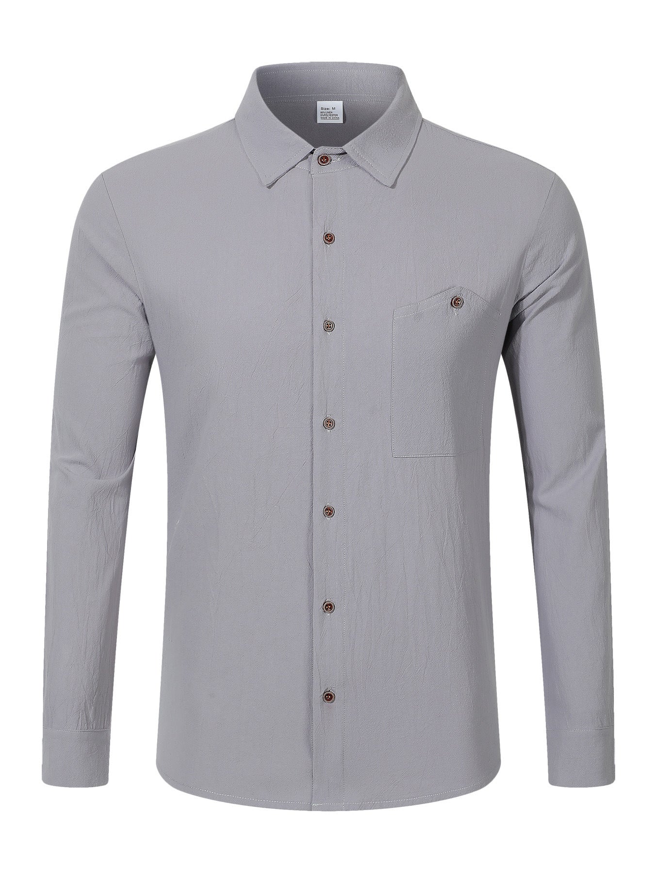 Solid Color Linen Long Sleeve Casual Blouse For Men With Hooded Design