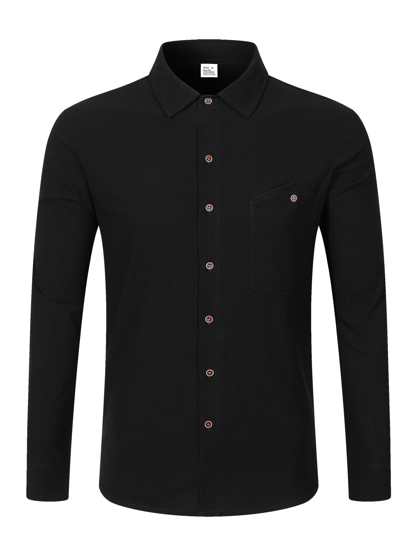 Solid Color Linen Long Sleeve Casual Blouse For Men With Hooded Design