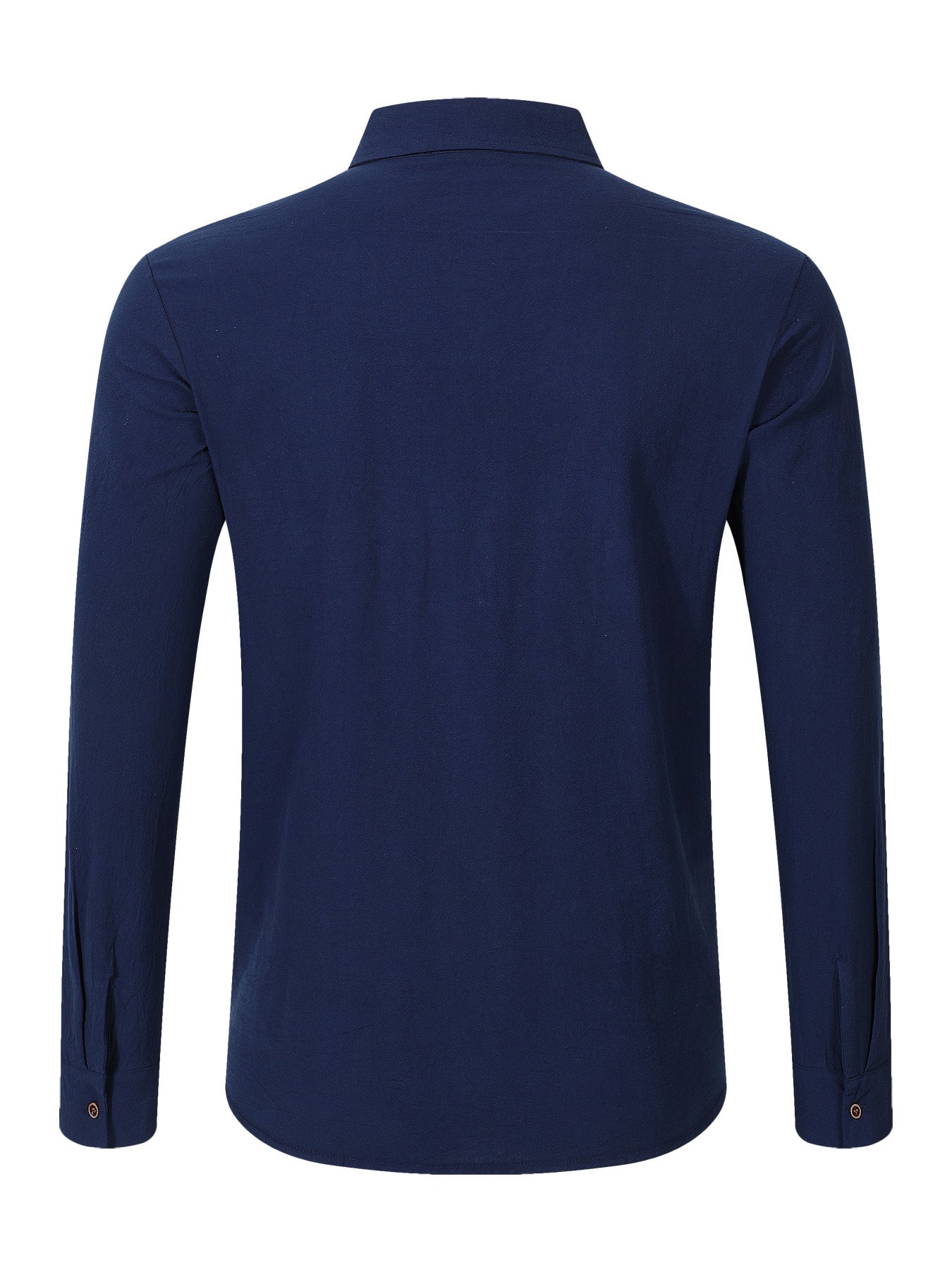 Solid Color Linen Long Sleeve Casual Blouse For Men With Hooded Design
