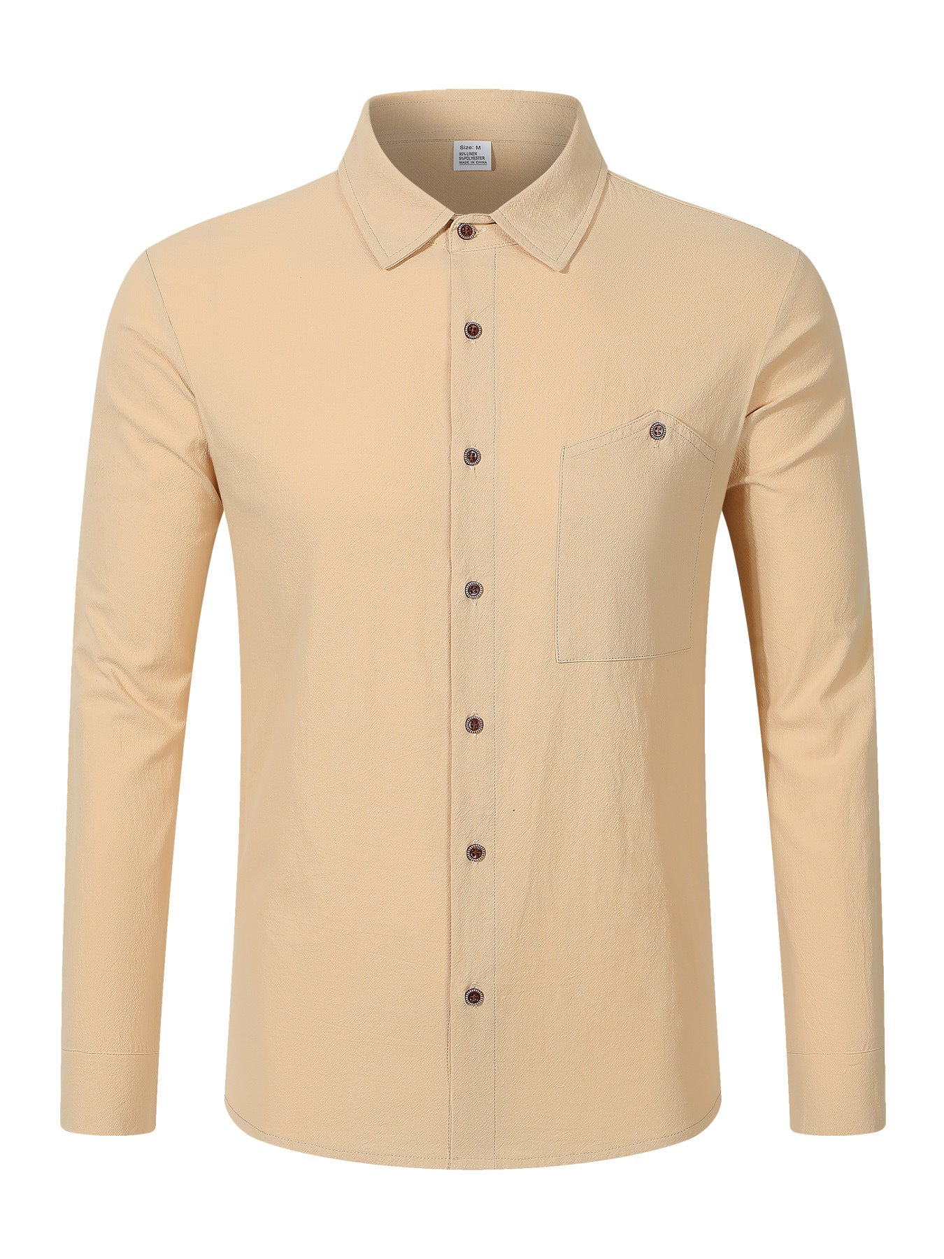 Solid Color Linen Long Sleeve Casual Blouse For Men With Hooded Design