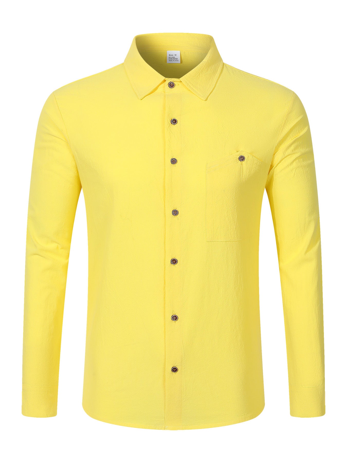 Solid Color Linen Long Sleeve Casual Blouse For Men With Hooded Design