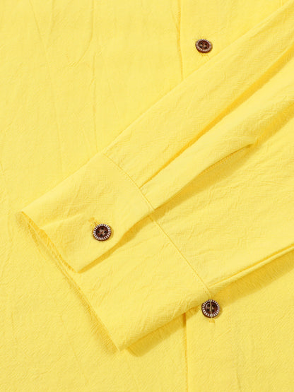 Solid Color Linen Long Sleeve Casual Blouse For Men With Hooded Design
