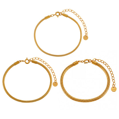 Snake Pattern Bracelet For Men And Women, Made Of Durable Titanium Steel In Golden Color