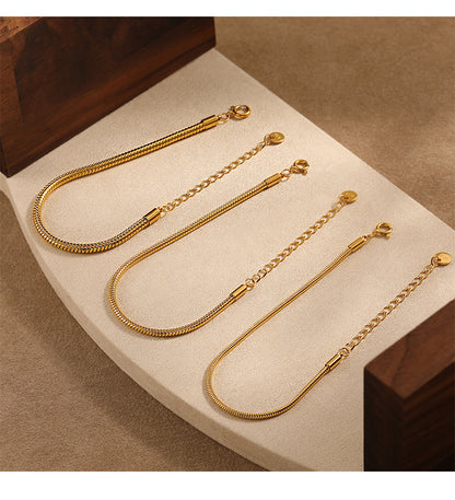 Snake Pattern Bracelet For Men And Women, Made Of Durable Titanium Steel In Golden Color