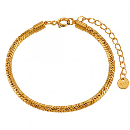 Snake Pattern Bracelet For Men And Women, Made Of Durable Titanium Steel In Golden Color