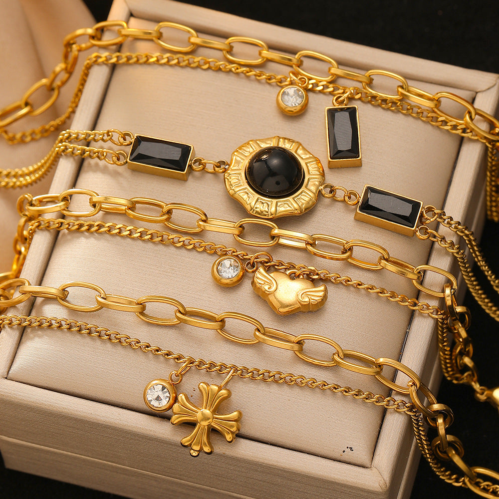 Heart Shape Bracelet For Women Featuring 18K Real Gold Plated Finish