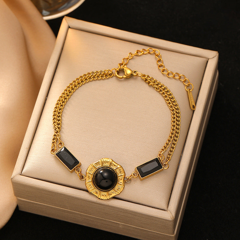 Heart Shape Bracelet For Women Featuring 18K Real Gold Plated Finish
