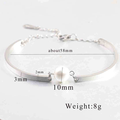 Pearl Bracelet For Women Made Of Durable 304 Stainless Steel In Elegant Steel Color