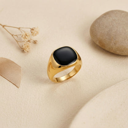 Round Electroplated 304 Stainless Steel Ring For Women With 18K Real Gold Plated And Rhinestones Inlay