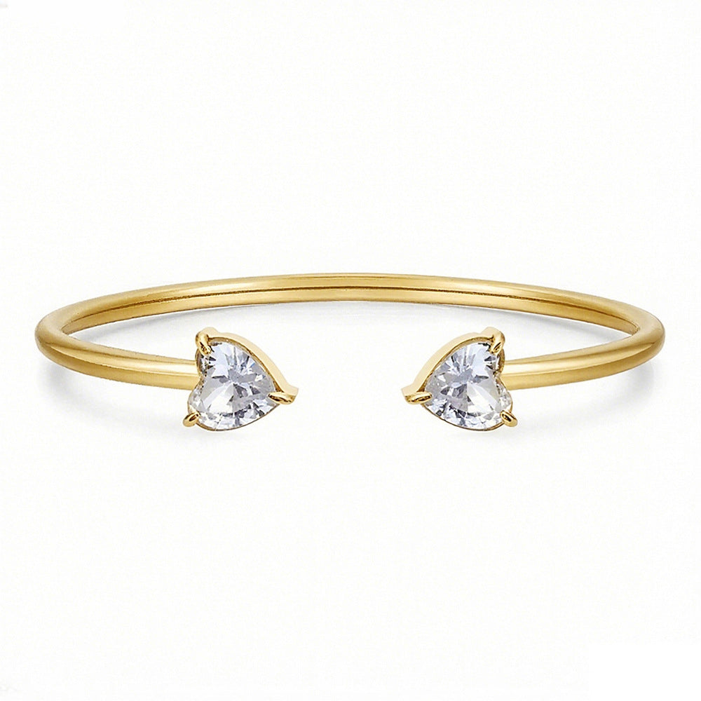 Heart Shape Bangle For Women In Silver, Elegant And Stylish Jewelry Accessory