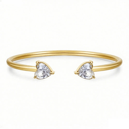 Heart Shape Bangle For Women In Silver, Elegant And Stylish Jewelry Accessory