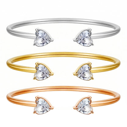 Heart Shape Bangle For Women In Silver, Elegant And Stylish Jewelry Accessory