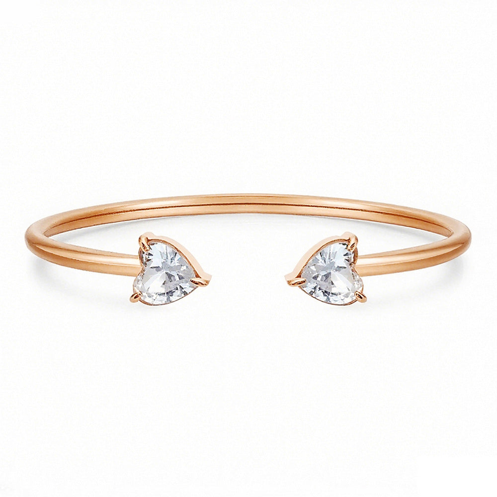 Heart Shape Bangle For Women In Silver, Elegant And Stylish Jewelry Accessory