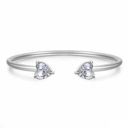 Heart Shape Bangle For Women In Silver, Elegant And Stylish Jewelry Accessory