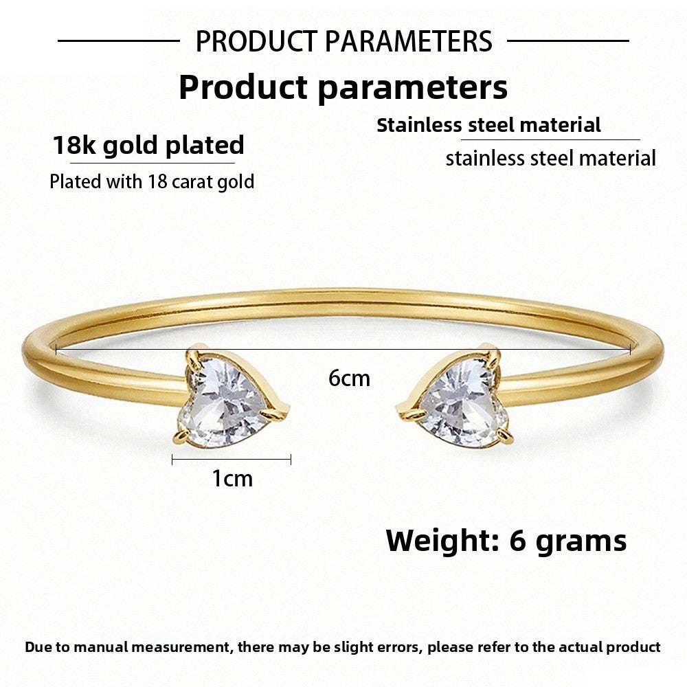 Heart Shape Bangle For Women In Silver, Elegant And Stylish Jewelry Accessory