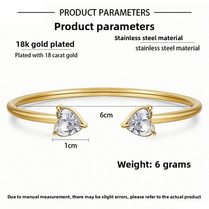 Heart Shape Bangle For Women In Silver, Elegant And Stylish Jewelry Accessory