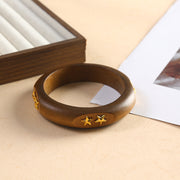 Walnut Color Double Star (diameter 6.7 Cm, Width 1.8 Cm, 24g)