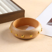 Natural Wood Color Gold Five-Pointed (Diameter 6.5 Width 2.5cm, 26g)
