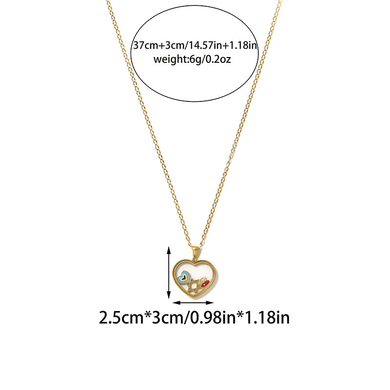Round Pendant Necklace For Unisex Featuring 18K Real Gold Plated 304 Stainless Steel With Zircon On Cable Chain