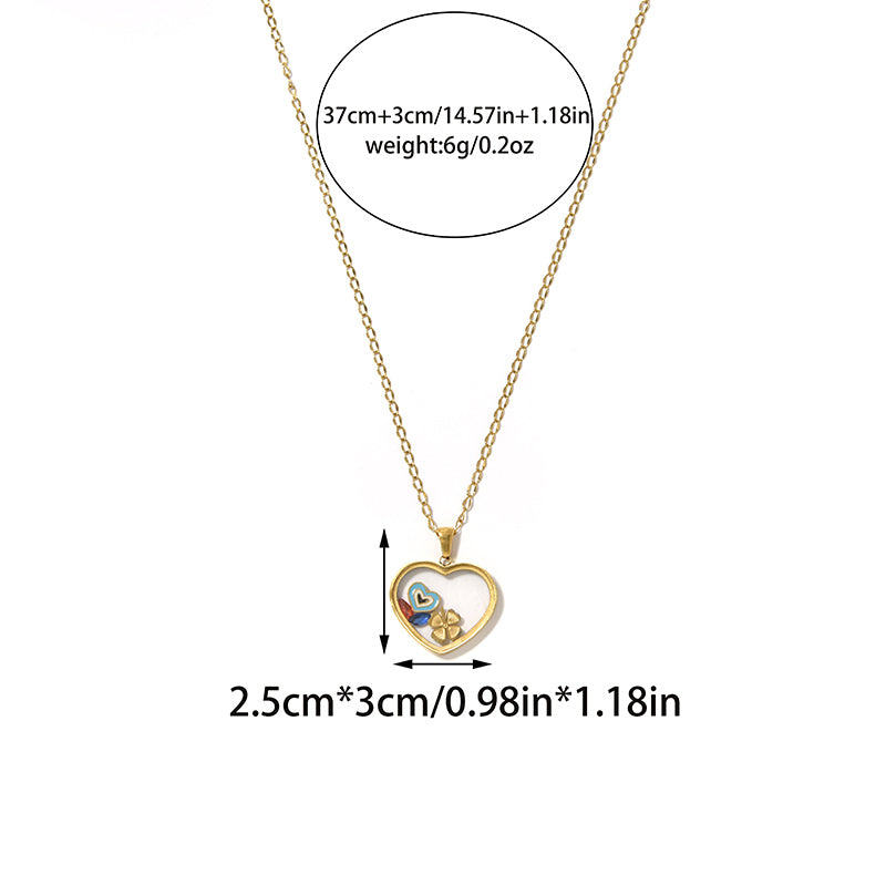 Round Pendant Necklace For Unisex Featuring 18K Real Gold Plated 304 Stainless Steel With Zircon On Cable Chain