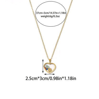 Round Pendant Necklace For Unisex Featuring 18K Real Gold Plated 304 Stainless Steel With Zircon On Cable Chain