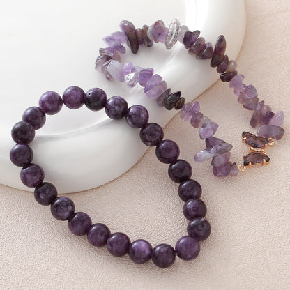 Women’s Butterfly Pattern Natural Stone Bracelets Featuring Beading Craftsmanship With Beaded Chain Design
