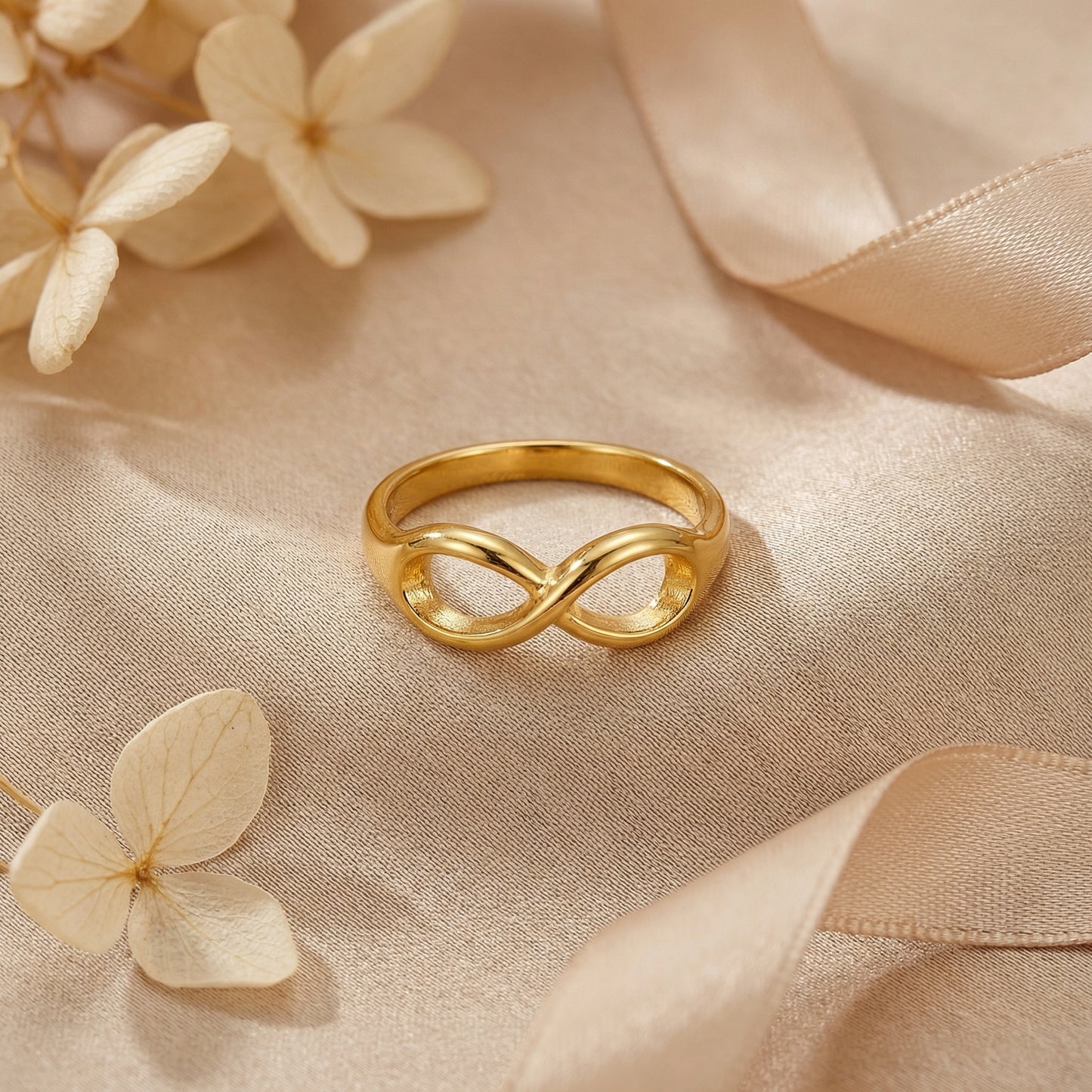 Geometric Rings For Women Made Of 304 Stainless Steel Featuring Electroplated 18K Real Gold Plated With Shell Inlay