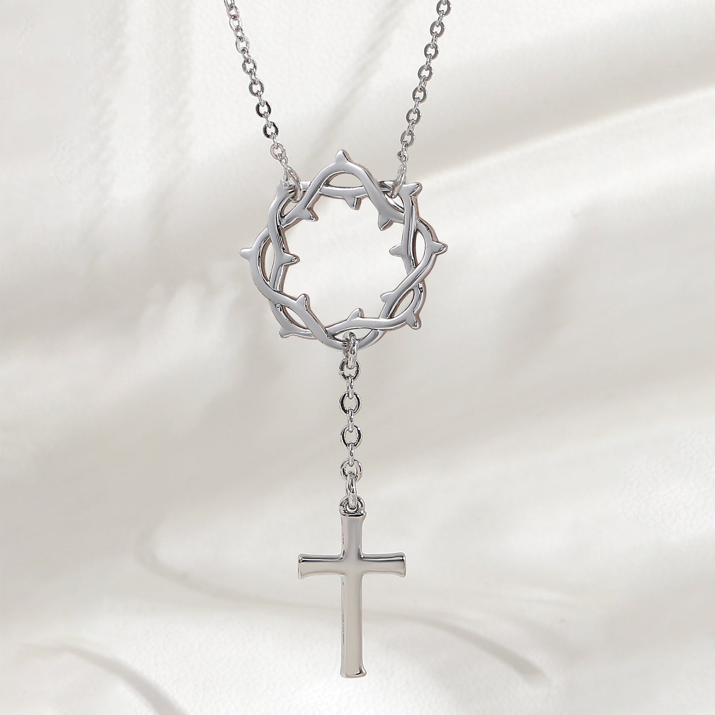 Cross Pendant Necklace For Women In Copper With 18K Real Gold Plated Finish Featuring Zircon On Cable Chain