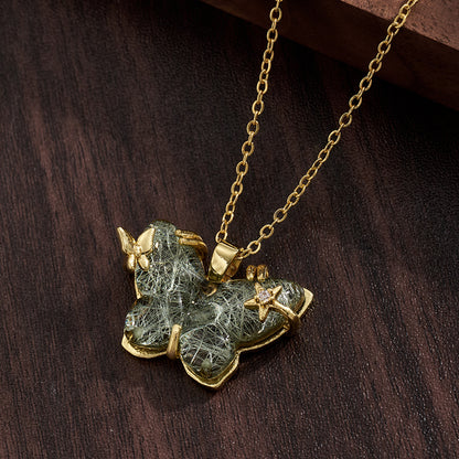 Star Pendant Necklace For Women, Golden Plated Copper With Resin Inlay, Perfect Valentine's Day Gift