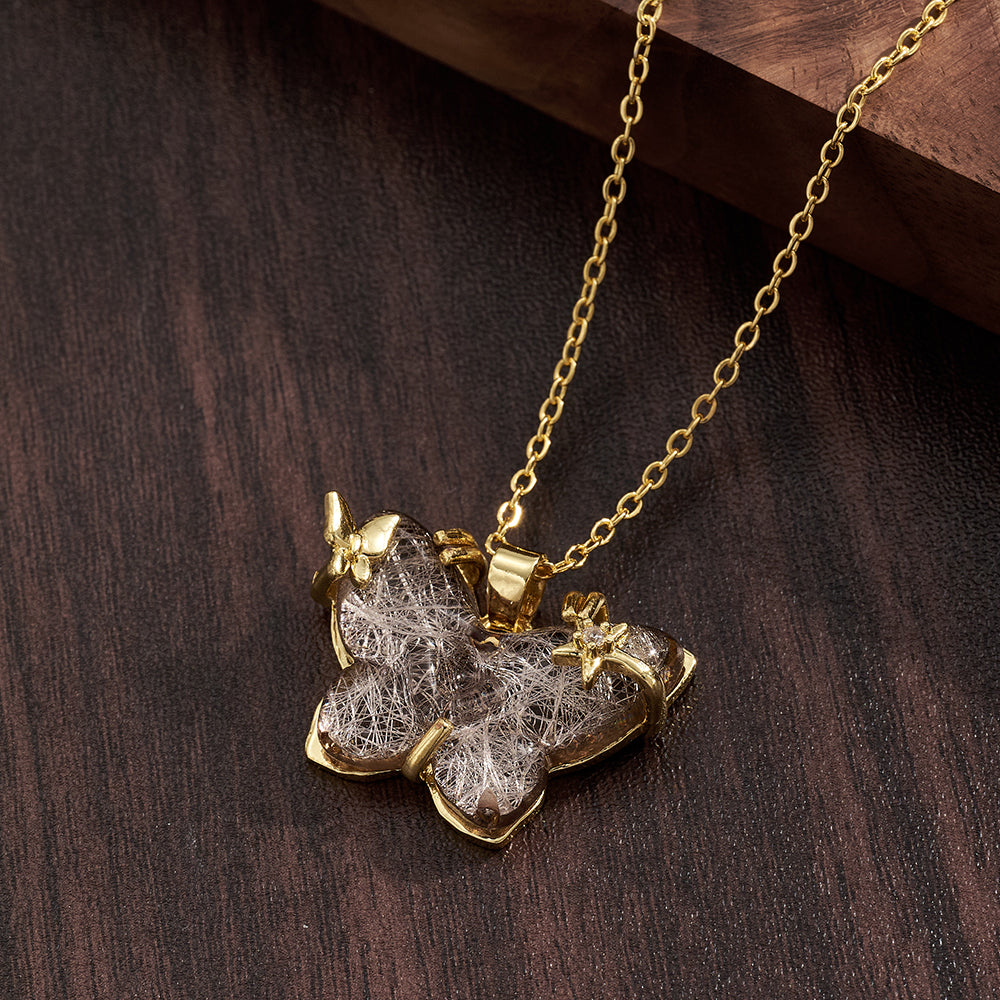Star Pendant Necklace For Women, Golden Plated Copper With Resin Inlay, Perfect Valentine's Day Gift